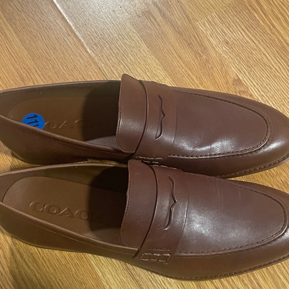 Classic Brown Leather Penny Loafers - Men by COACH - Picture 3 of 4